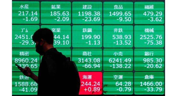 Tokyo stocks close slightly higher with investors awaiting U.S. job data
