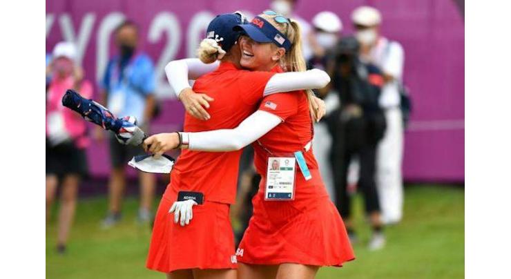 Korda weathers storm to complete US Olympic golf double
