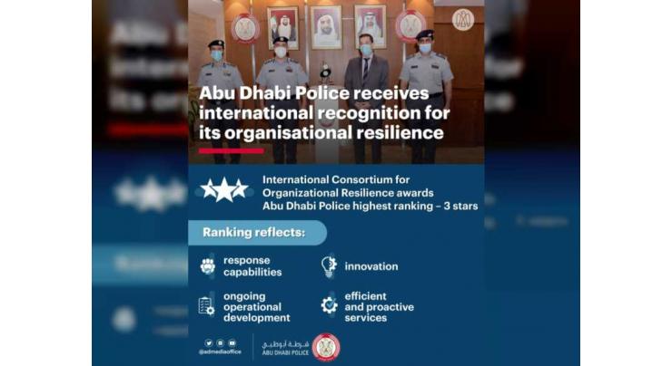 Abu Dhabi Police receives international recognition for organisational resilience