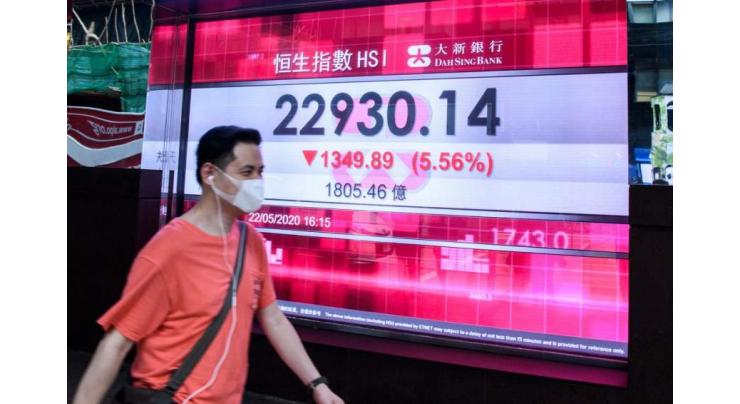 Hong Kong stocks end more than 3% down
