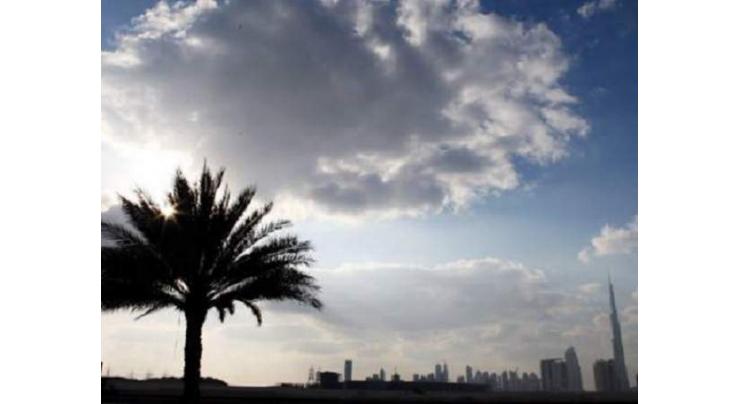 Partly cloudy weather forecast for city
