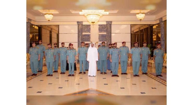 Hamad Al Sharqi receives Fujairah Police Traffic and Licensing Team that received 6-star rating