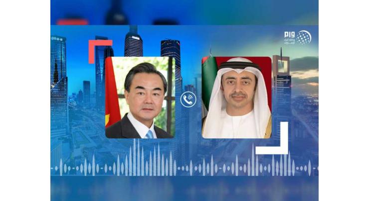 UAE Foreign Minister, Chinese Counterpart strategic relations, common concern issues