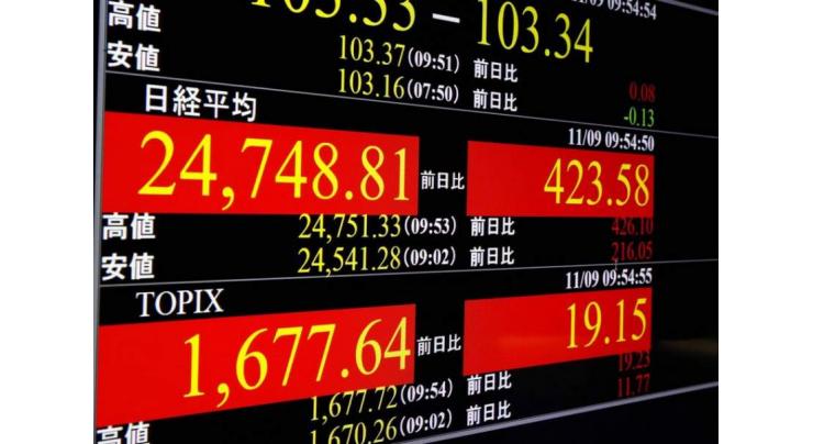 Tokyo stocks end lower

