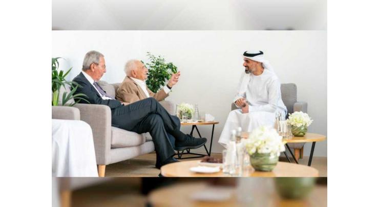 Khaled bin Mohamed bin Zayed meets architect Frank Gehry, visits Guggenheim Abu Dhabi museum site