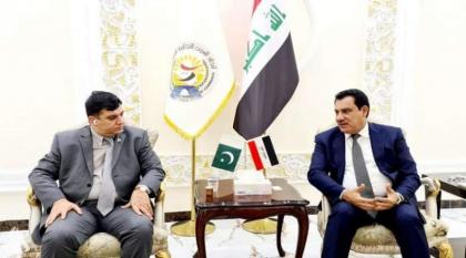 سفیر باکستان لدی البغداد أمجد علي یجتمع رئیس اتحاد الغرف التجاریة العراقیة