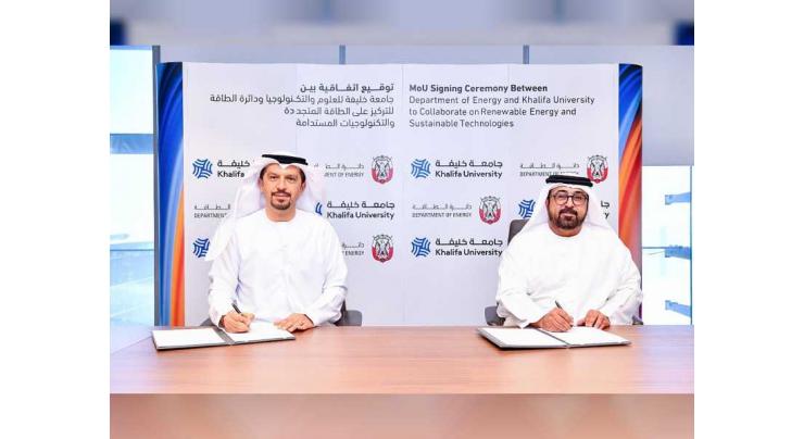 Department of Energy in Abu Dhabi, Khalifa University sign MoU on renewable energy, sustainable technologies
