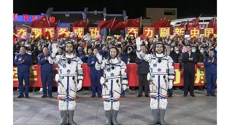 China rocket blasts off for longest crewed mission to space station
