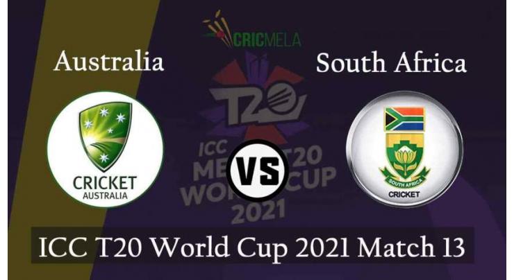 T20 World Cup 2021 Match 13 Australia Vs. South Africa, Live Score, History, Who Will Win