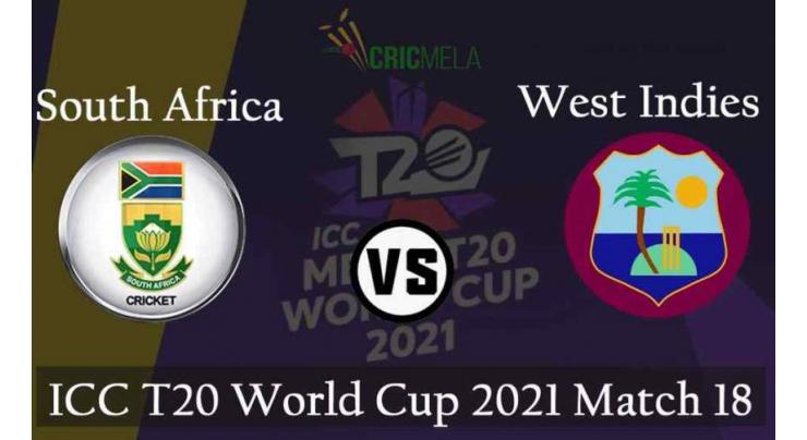 T20 World Cup 2021 Match 18 South Africa Vs. West Indies, Live Score, History, Who Will Win