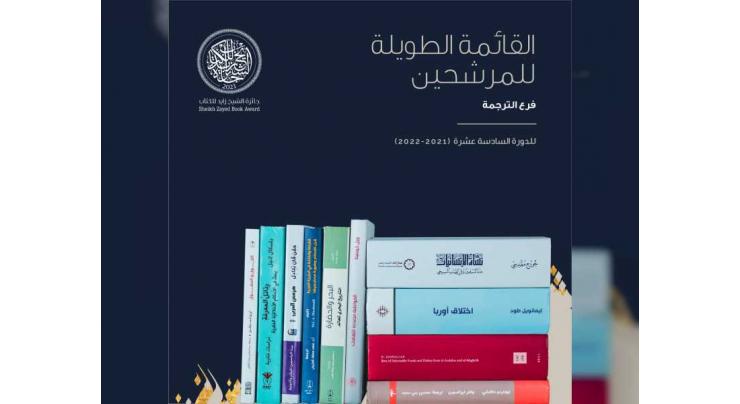 Sheikh Zayed Book Award announces longlist for ‘Translation’ category