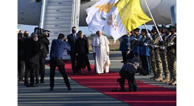 Pope Francis arrives in Cyprus for landmark trip
