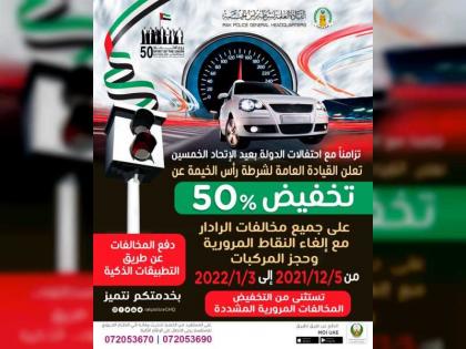 Ras Al Khaimah Police announces 50% discount on traffic fines