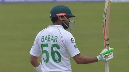 Babar Azam steadies Pakistan with unbeaten fifty
