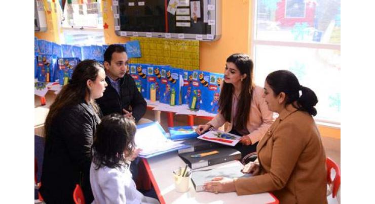 Families attend PTM at The Millennium Education
