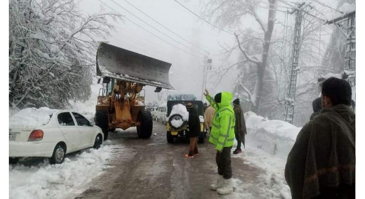 PDMA Balochistan road clearance operation in snow-hit areas underway
