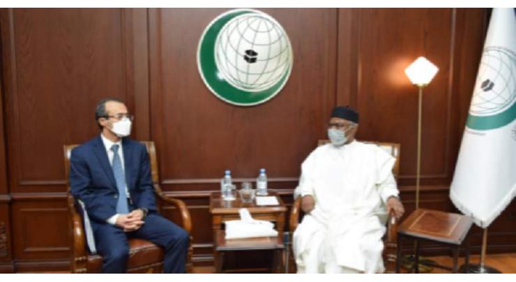 OIC Secretary-General Discusses Cooperation with United Nations Assistant Secretary-General Khaled Khiari