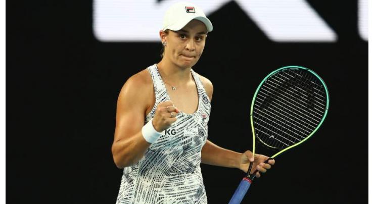 Tennis top seed Barty advances to 2022 Australian Open final
