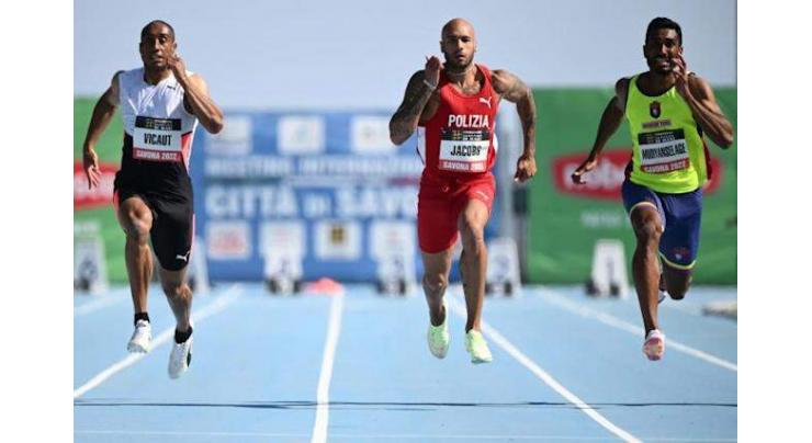 Olympic champion Jacobs cruises to win on return to 100 metres

