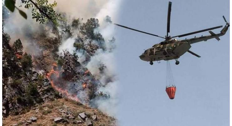 Two MI-17 Helicopters assist fire fighting efforts in Sherani
