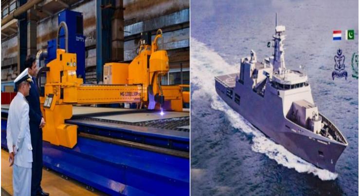 Steel cutting ceremony of PN offshore patrol vessel held in Romania
