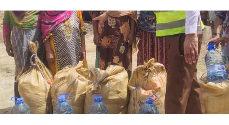Ration bags distributed among flood-hit people in Shaheed Benazir Bhutto University 
