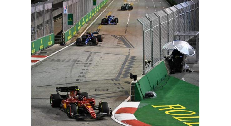Sainz leads Ferrari one-two as Verstappen struggles in Singapore
