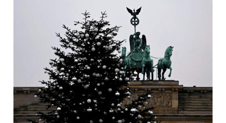 German climate activists cut top off Christmas tree

