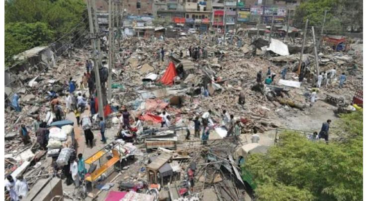 The Lahore Development Authority (LDA) anti-encroachment operation continued
