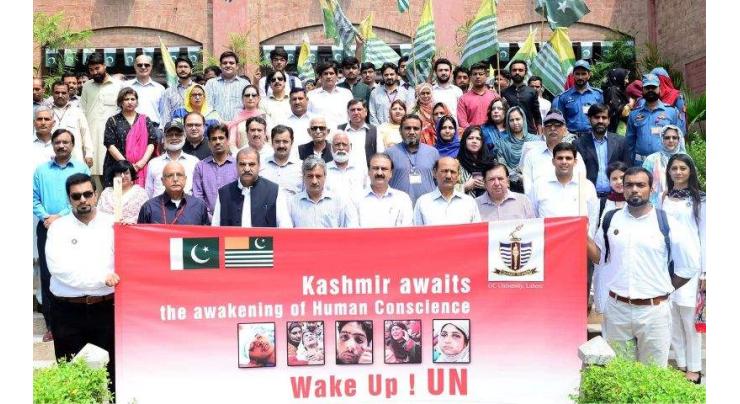 Kashmir solidarity walk, seminar held at GCWUF
