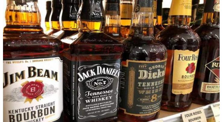 High quality imported 48 bottles of liquor seized; four held
