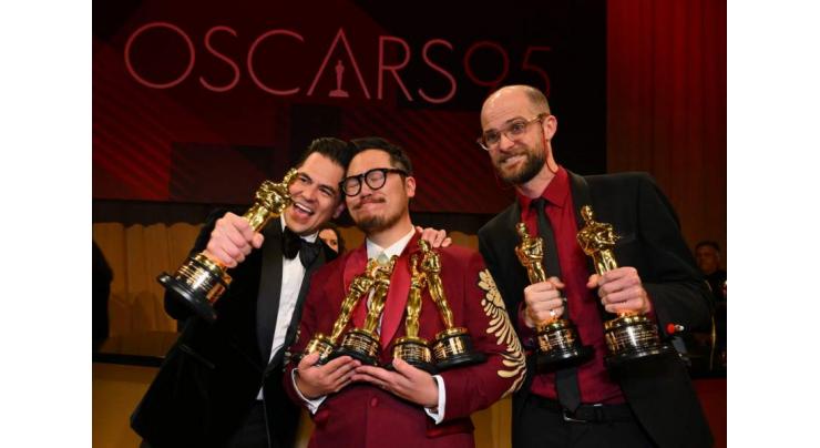 Bizarre, beloved 'Everything Everywhere' wins best picture Oscar

