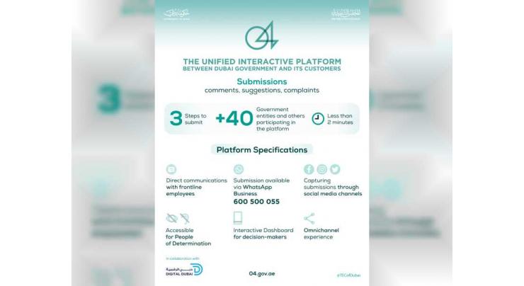 Hamdan bin Mohammed launches “04” unified interactive platform to link Dubai Government &amp; its customers