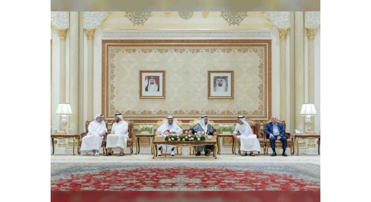 Sharjah Ruler accepts Ramadan greetings from Umm Al Qaiwain Deputy Ruler