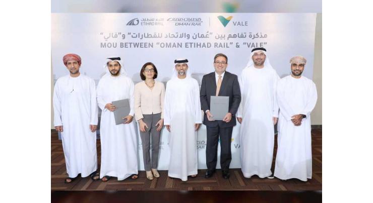 Oman and Etihad Rail Company signs MoU with Vale to transport products from Sohar Port to regional markets via Oman-UAE Railway Network