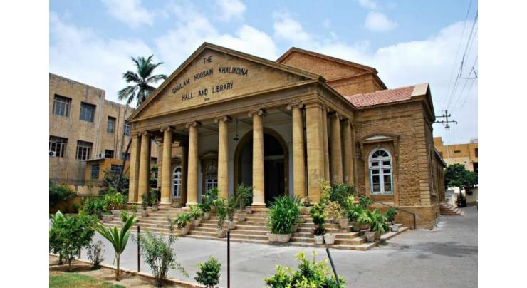 Administrator Karachi for securing historical assets "Khaliqdina Hall - Library"

