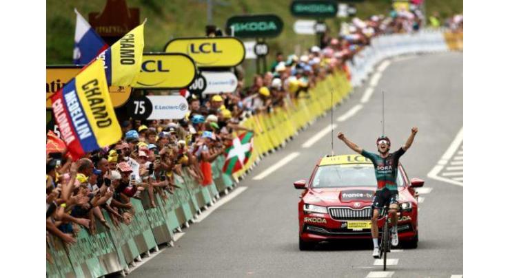 Hindley takes Tour de France lead as Pogacar suffers in Pyrenees
