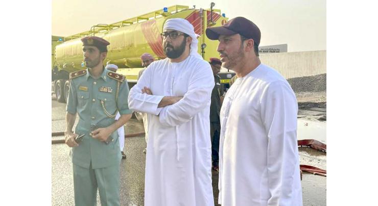 Crown Prince of Umm Al Qaiwain commends civil defence efforts to put out fire in industrial area