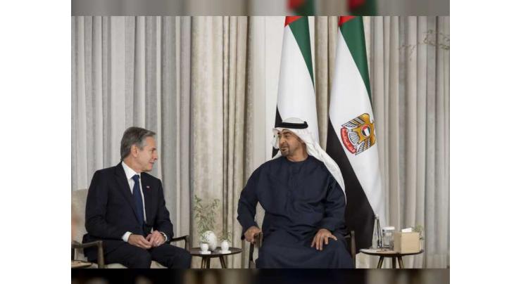 UAE President and US Secretary of State discuss civilian protection and urgent humanitarian corridors to Gaza