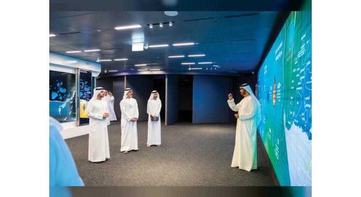 Khaled bin Mohamed bin Zayed receives Maktoum bin Mohammed bin Rashid at ADNOC’s headquarters