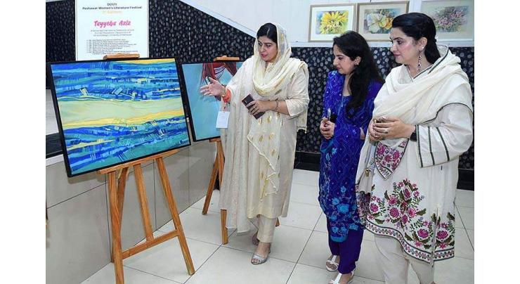 Painting exhibition held at Women Literary Festival