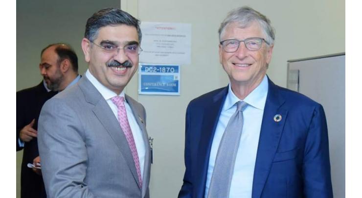 Caretaker PM, Bill Gates discuss progress on Pakistan’s polio eradication efforts