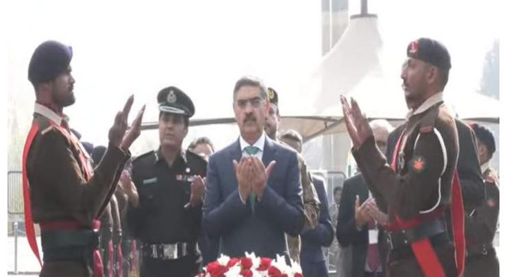 Caretaker PM in Muzaffarabad, visits Yadgar-e-Shuhada