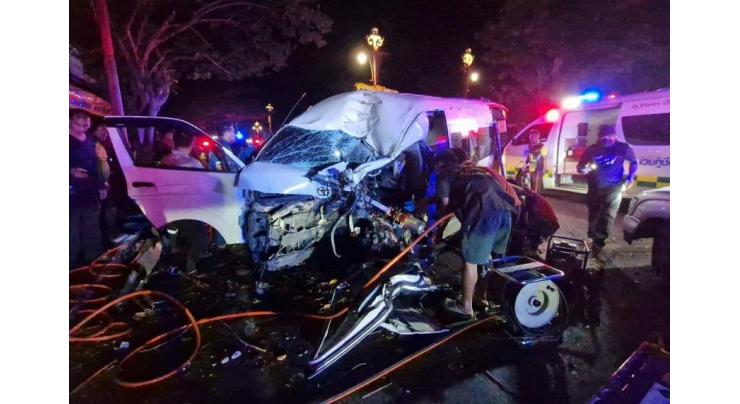 15 injured in car-van collision