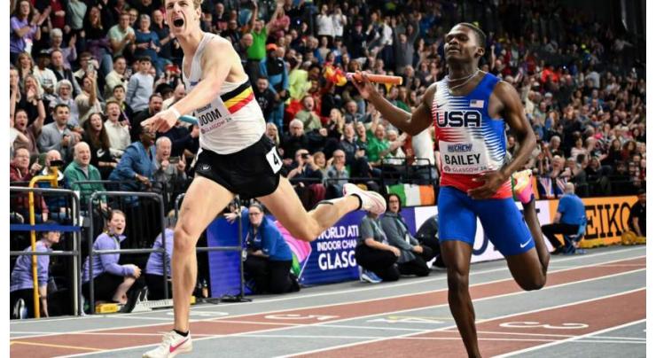Doom scuppers Lyles as Belgium beat US to world indoor 4x400m relay gold