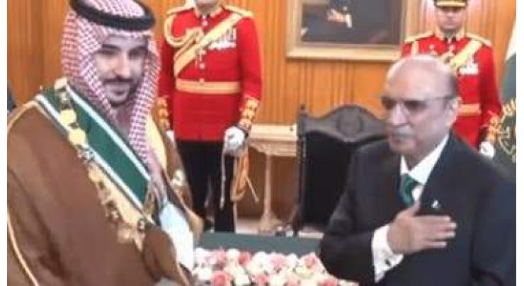 Saudi Defence Minister Prince Khalid Bin Salman honored with Nishan-e-Pakistan award