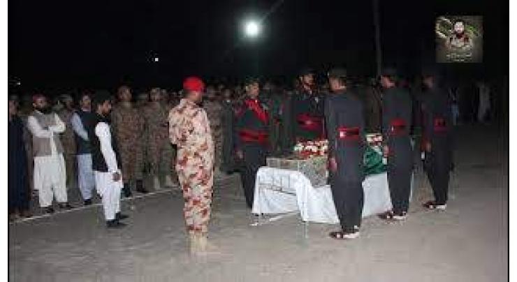 Funeral prayer of Major Babar Shaheed offered at Zhob Cantt