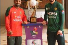 Pakistan, Bangladesh unveil T20 Series Trophy in D ..