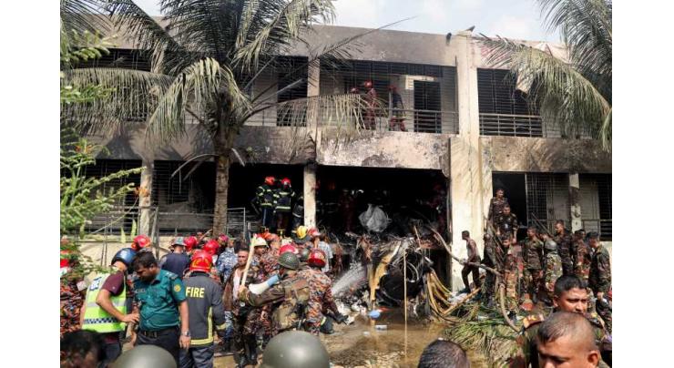 A Bangladesh Air Force training jet crashes into Dhaka school, killing at least 19