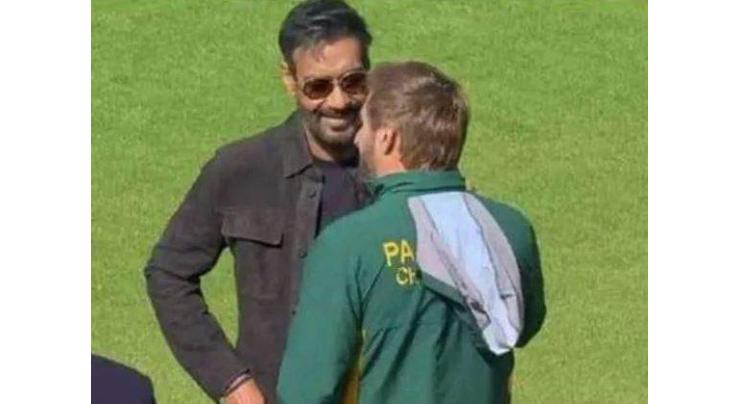 Photos of Shahid Afridi, Ajay Devgn meeting at stadium go viral